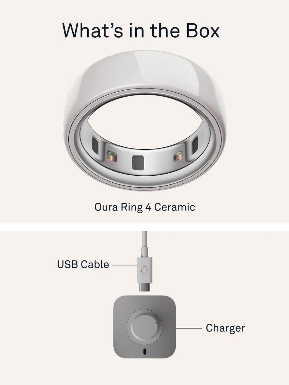 Oura Gen 4 Ceramic Cloud / Blanc Nuage Size 5 - Picture 3 of 4